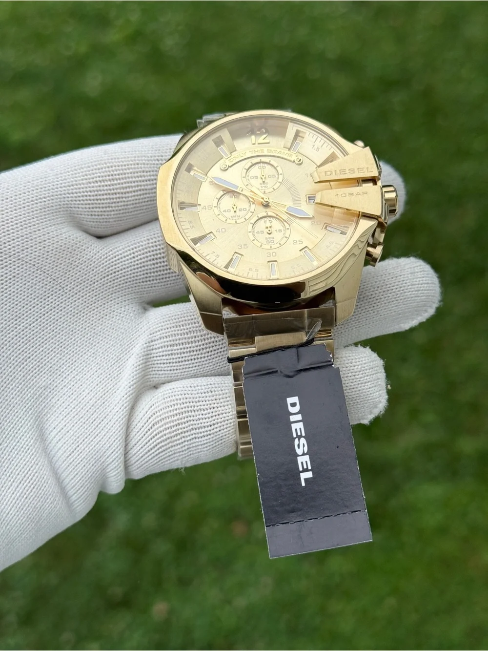 Diesel Gold-Tone mega chief Men's Chronograph Bracelet Watch